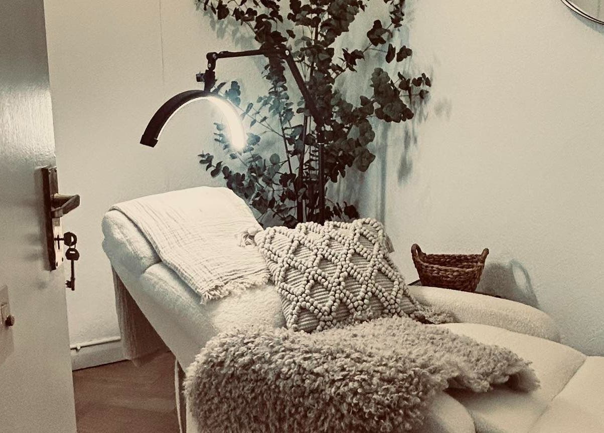 Cozy treatment room at Structure Beauty in Pickering, England, GB, featuring relaxing decor and soft lighting.