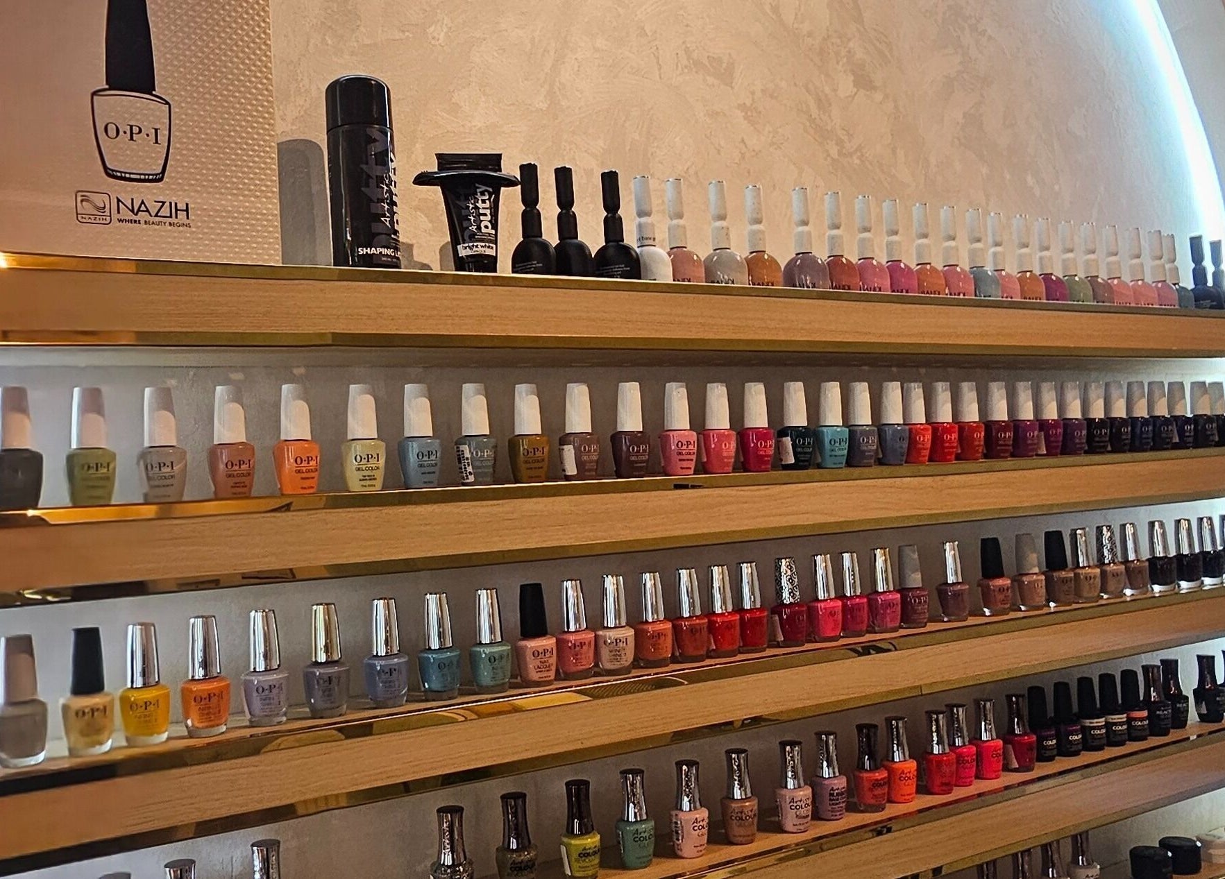 Variety of nail polishes at Lumina Nail & Lash Salon, الدوحة, بلدية الدوحه, QA.