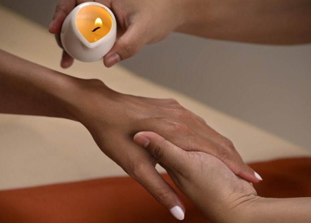 Relaxing hand massage with warm candle oil at Iremia Home Spa I إريميا هوم سبا, Home Service, خدمة منزلية, Riyadh Province, SA.