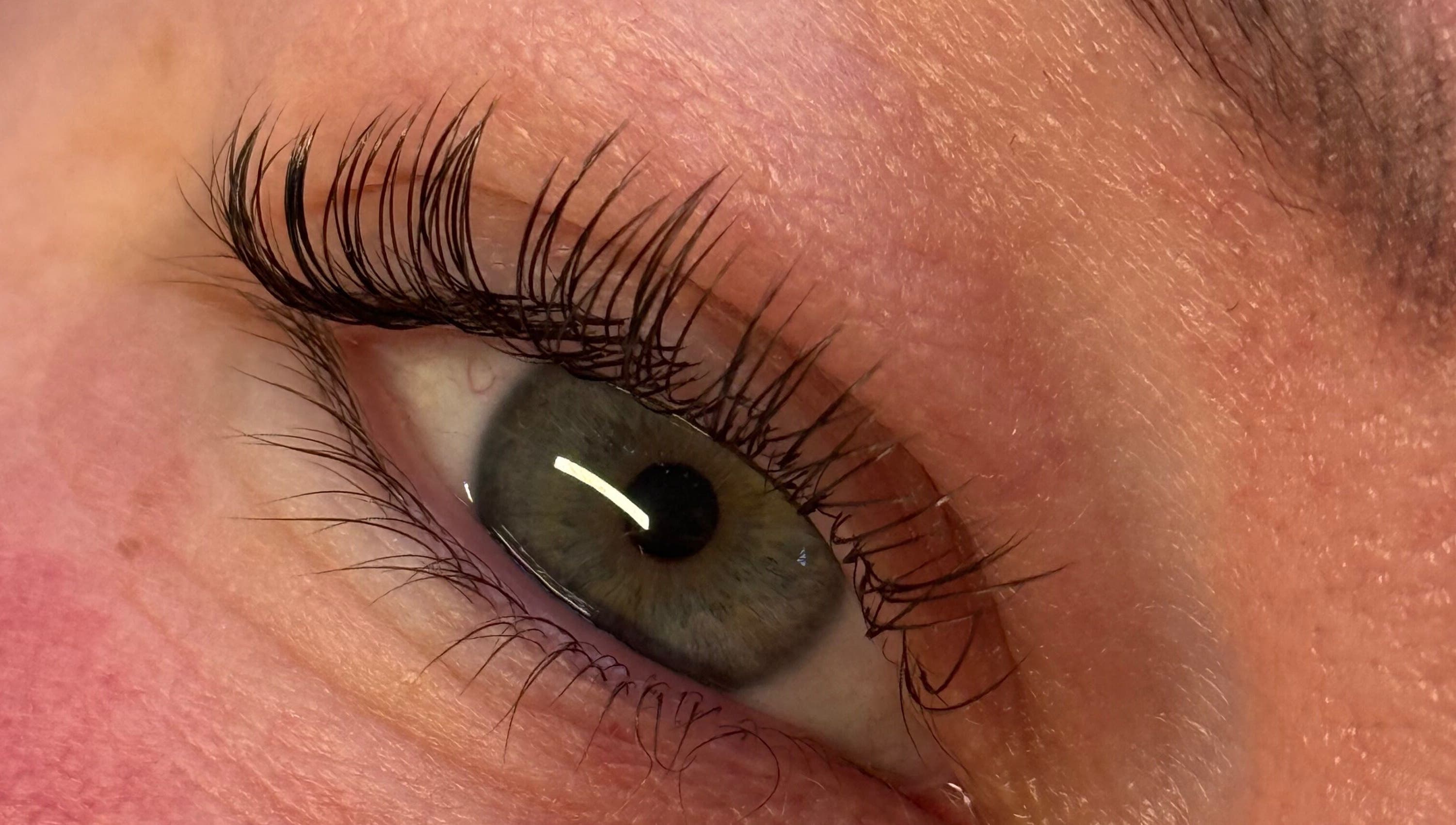 Close-up of elegant eyelash extensions at The Lash Studio (Aberdeen), Aberdeen, Scotland, GB.