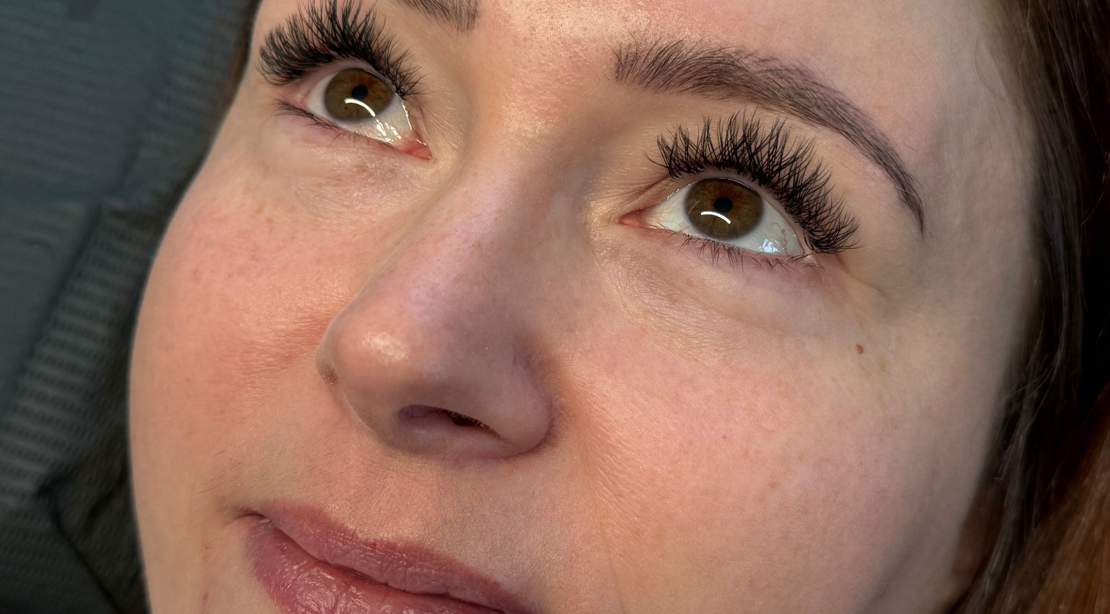 Close-up of a woman's eyes showcasing elegant lash extensions at The Lash Studio (Aberdeen), Aberdeen, Scotland, GB.