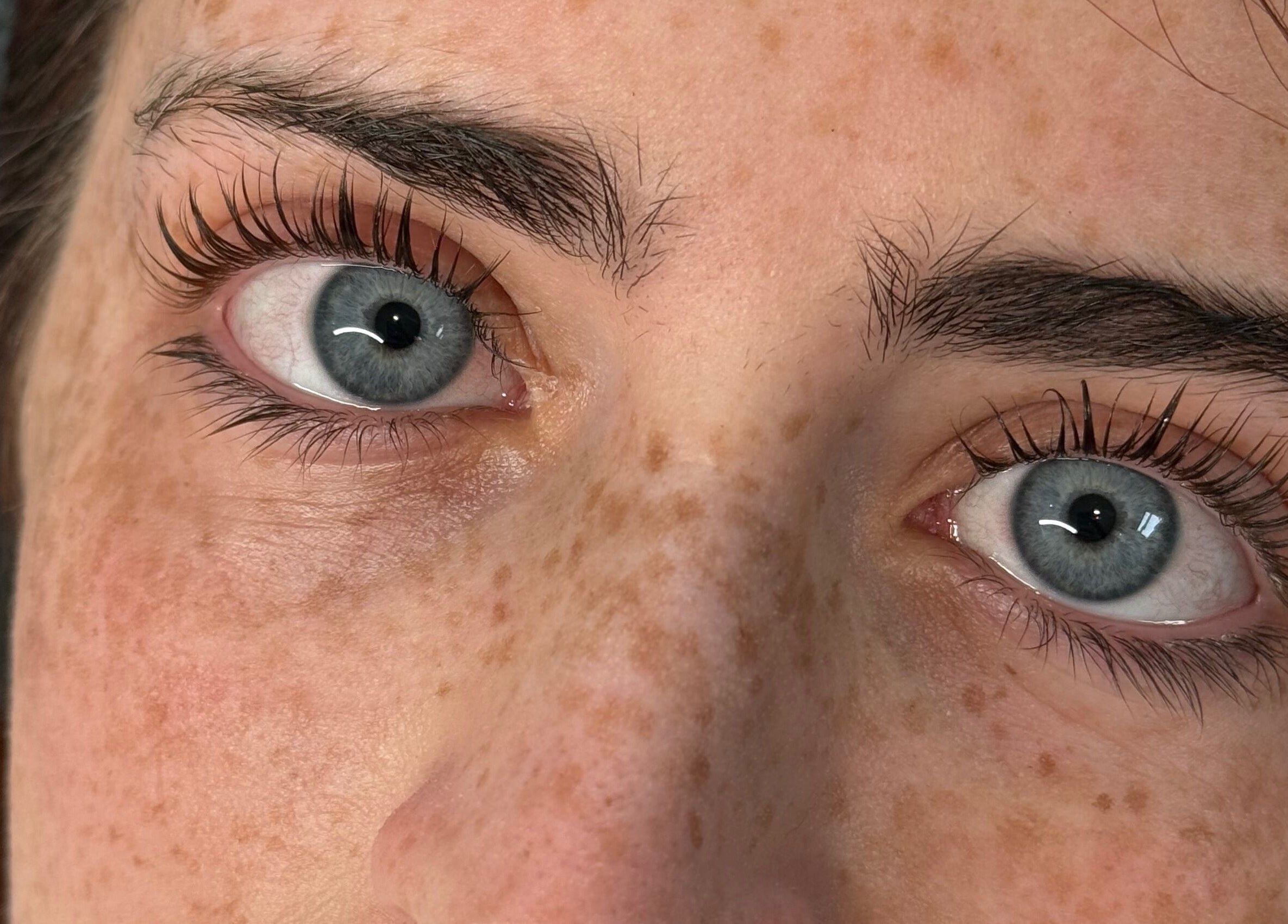 Beautiful blue eyes with perfectly curled lashes at The Lash Studio (Aberdeen), Aberdeen, Scotland, GB.