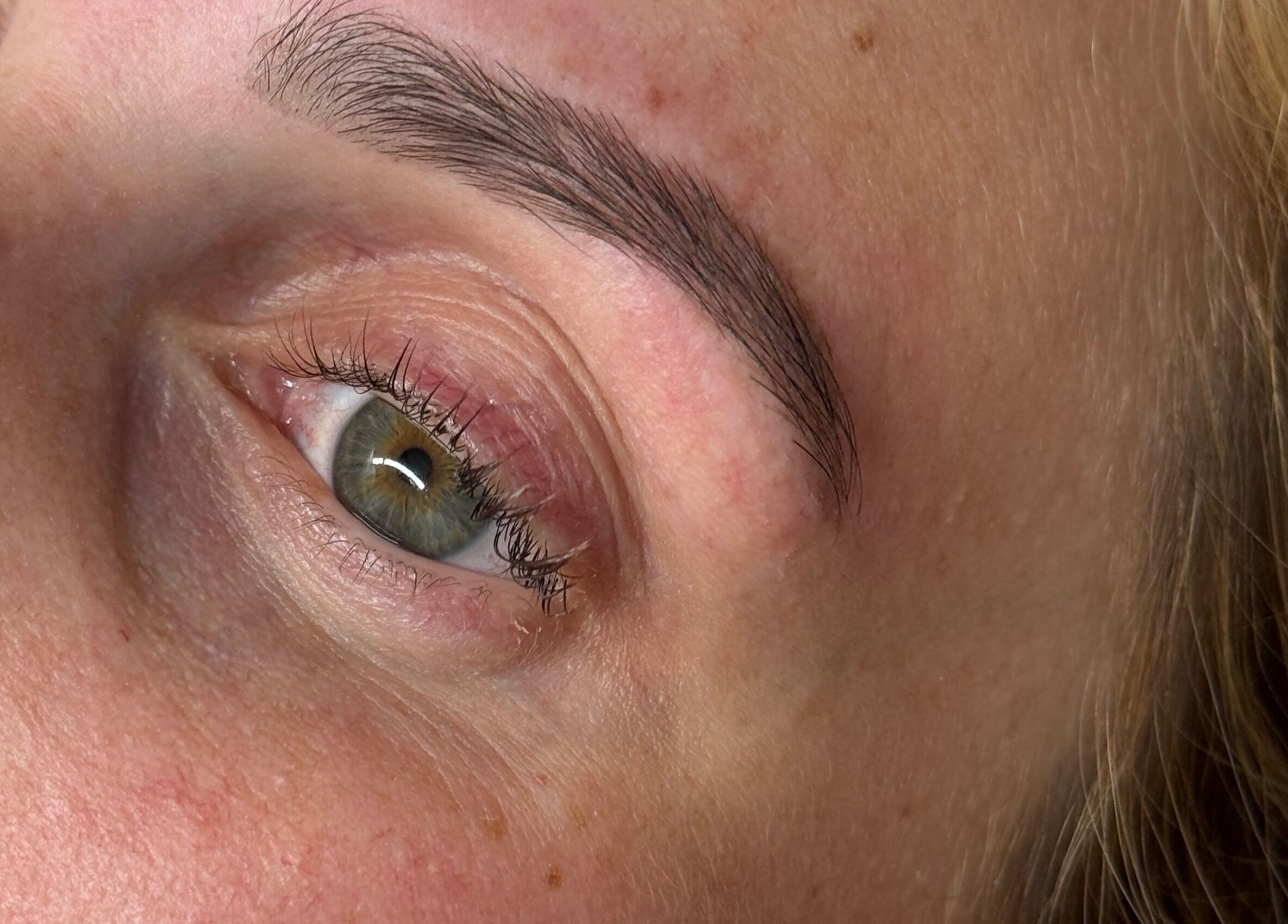 Close-up of expertly shaped brows at The Lash Studio (Aberdeen), Aberdeen, Scotland, GB.