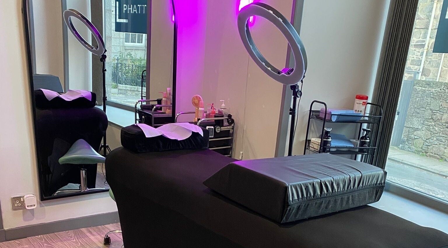 Modern treatment room at The Lash Studio (Aberdeen) @ PHATT FUSION, Aberdeen, Scotland, GB, with stylish decor.