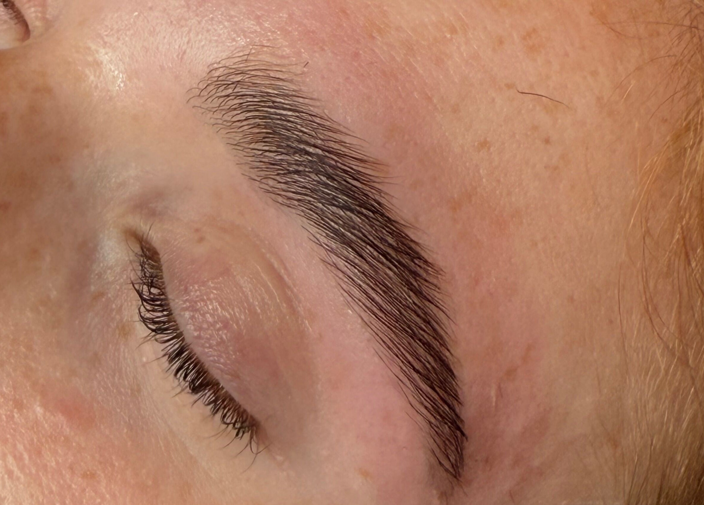 Close-up of perfectly groomed eyebrow at The Lash Studio (Aberdeen) @ PHATT FUSION in Aberdeen, Scotland, GB.