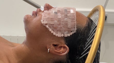 Relaxing facial treatment using crystal mask at The Glow Collective, Lichfield, England, GB.