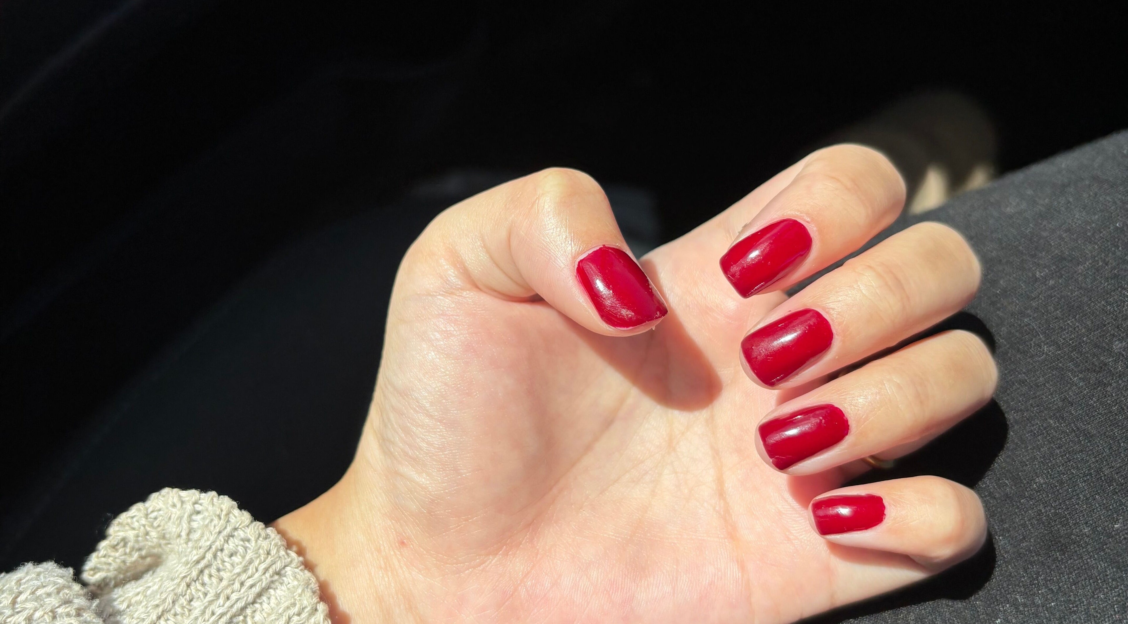 Hand with elegant red manicure from Mini - BY MK, Dublin, County Dublin, IE.