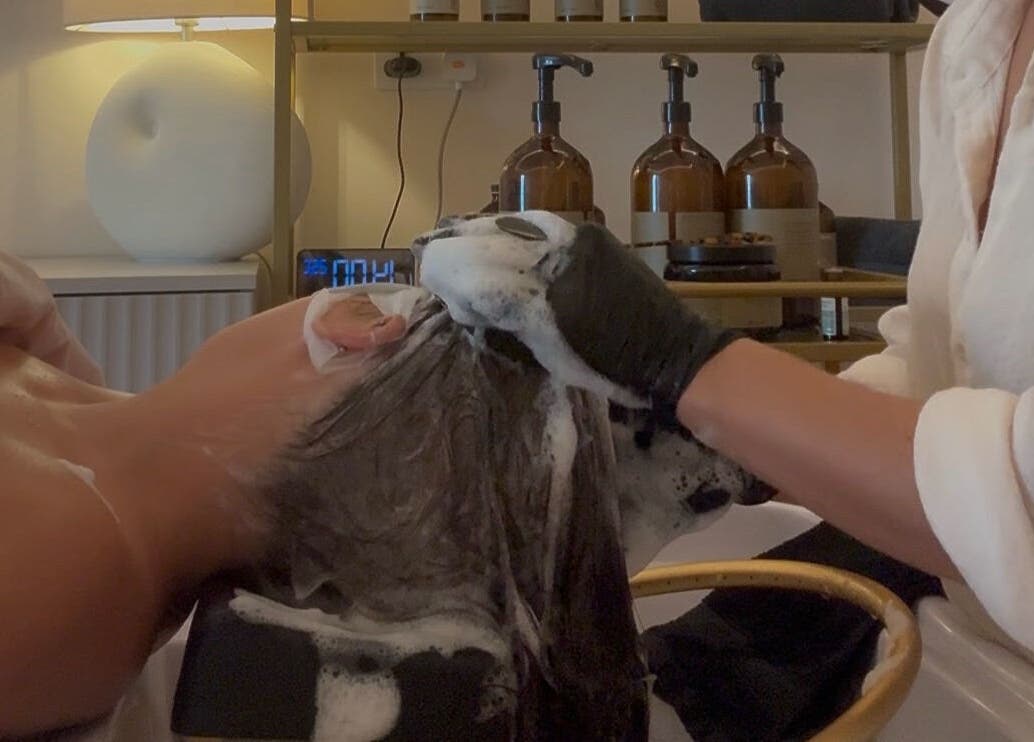 Relaxing scalp treatment at Me Scalp & Skin Studio, Egham, England, GB, emphasizing wellness and tranquility.