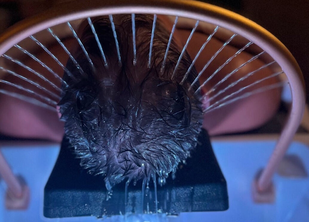 Relaxing scalp treatment at Me Scalp & Skin Studio, Egham, England, GB with a unique water therapy technique.