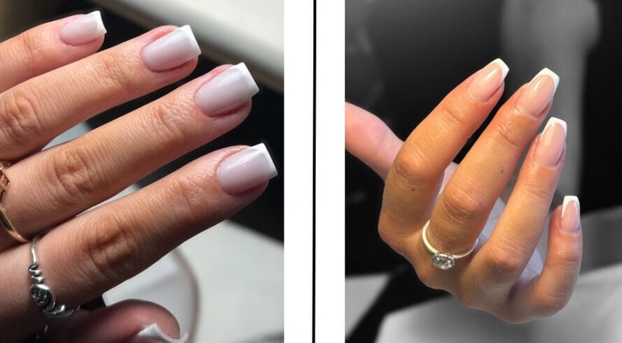 Stylish French manicure nails by Chelsea Loren Beauty in Middlewich, England, GB, featuring white tips.
