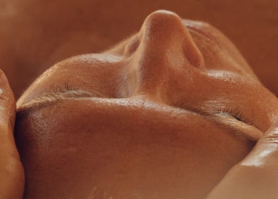 Peaceful facial massage at Star Seed + Violet Stopford Retreat Popup in London, England, GB.