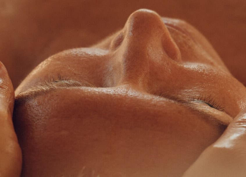 Peaceful facial massage at Star Seed + Violet Stopford Retreat Popup in London, England, GB.