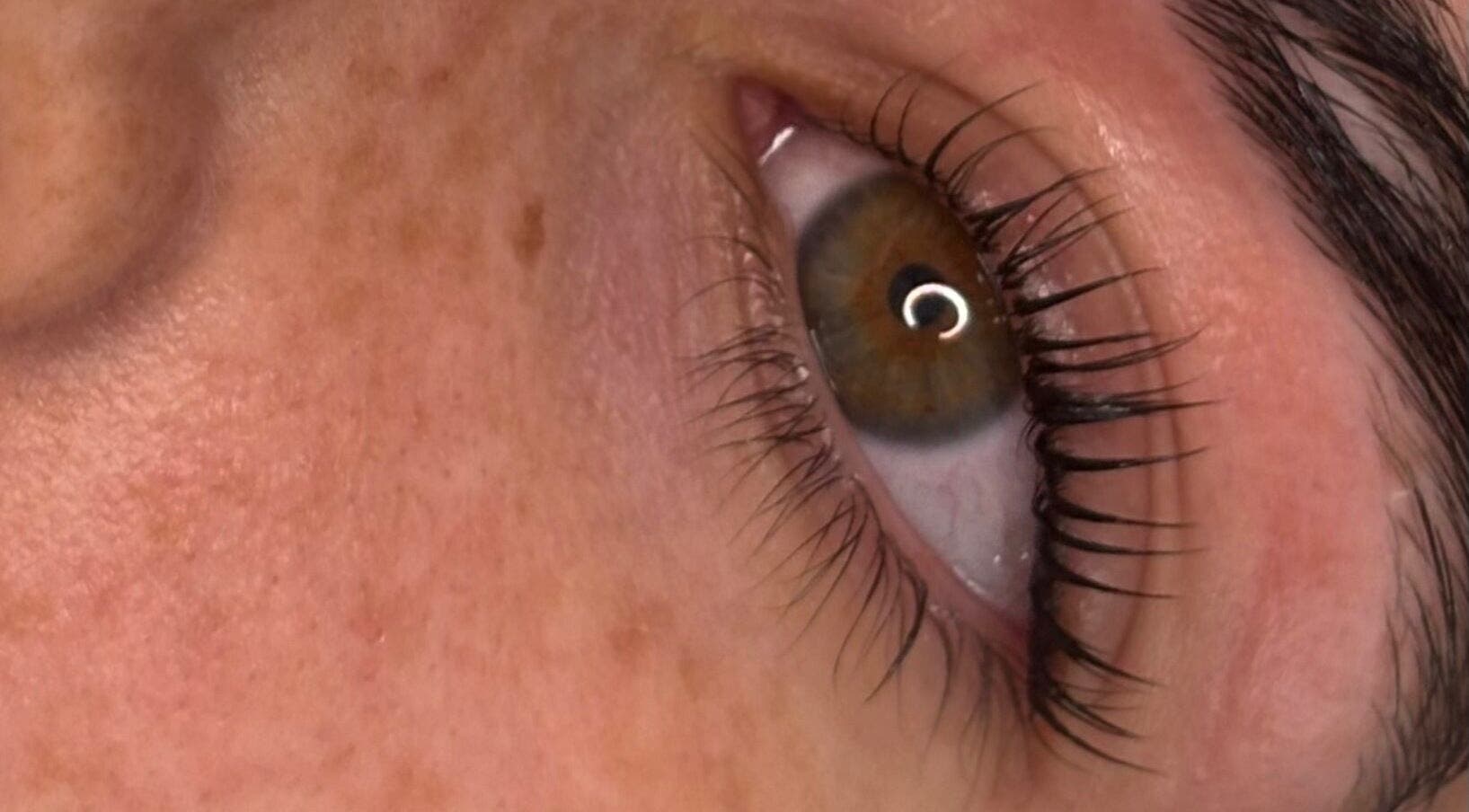 Close-up of beautifully enhanced lashes at Brow Bliss, Mandurah, Western Australia, AU.