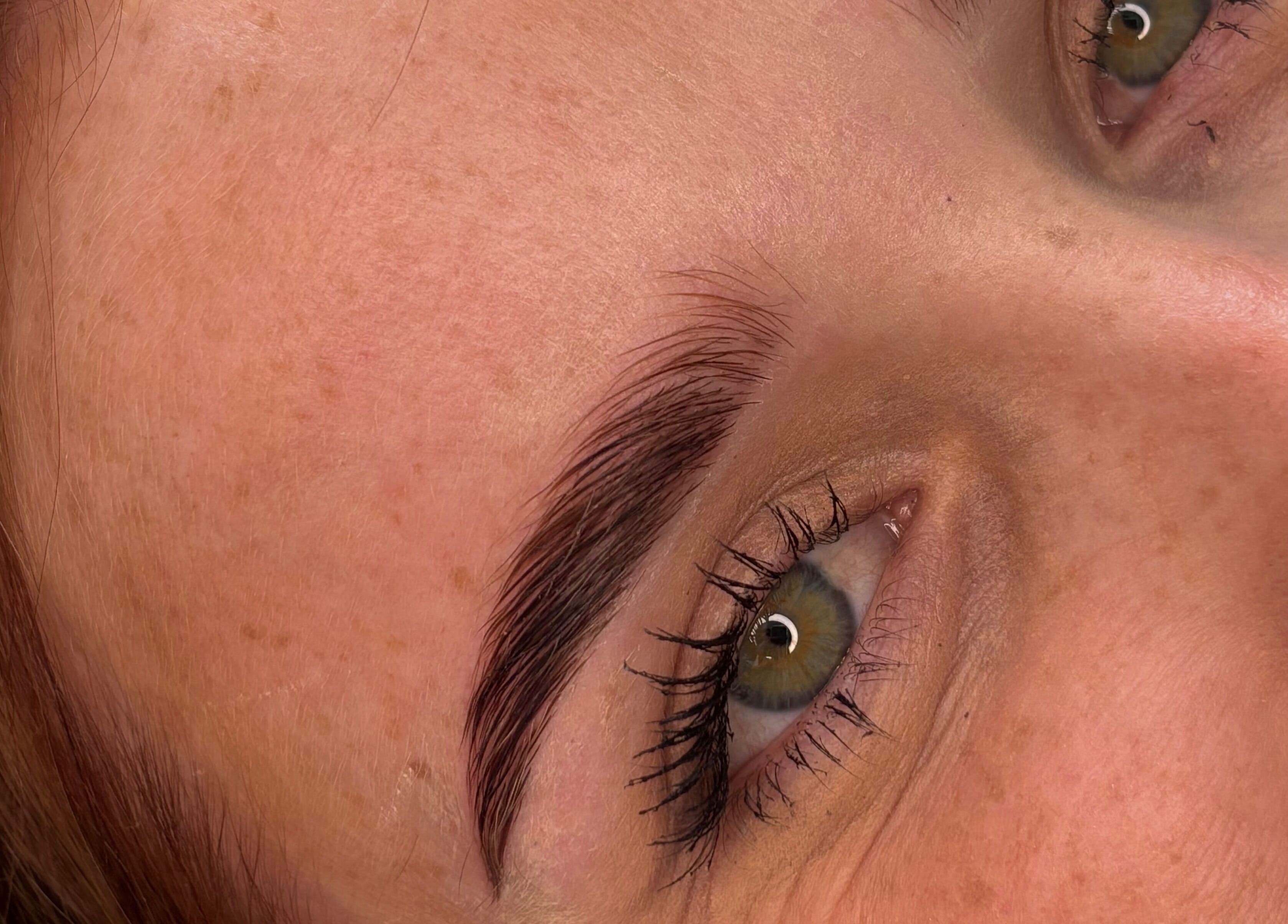 Close-up of expertly shaped brows at Brow Bliss, Mandurah, Western Australia, AU.