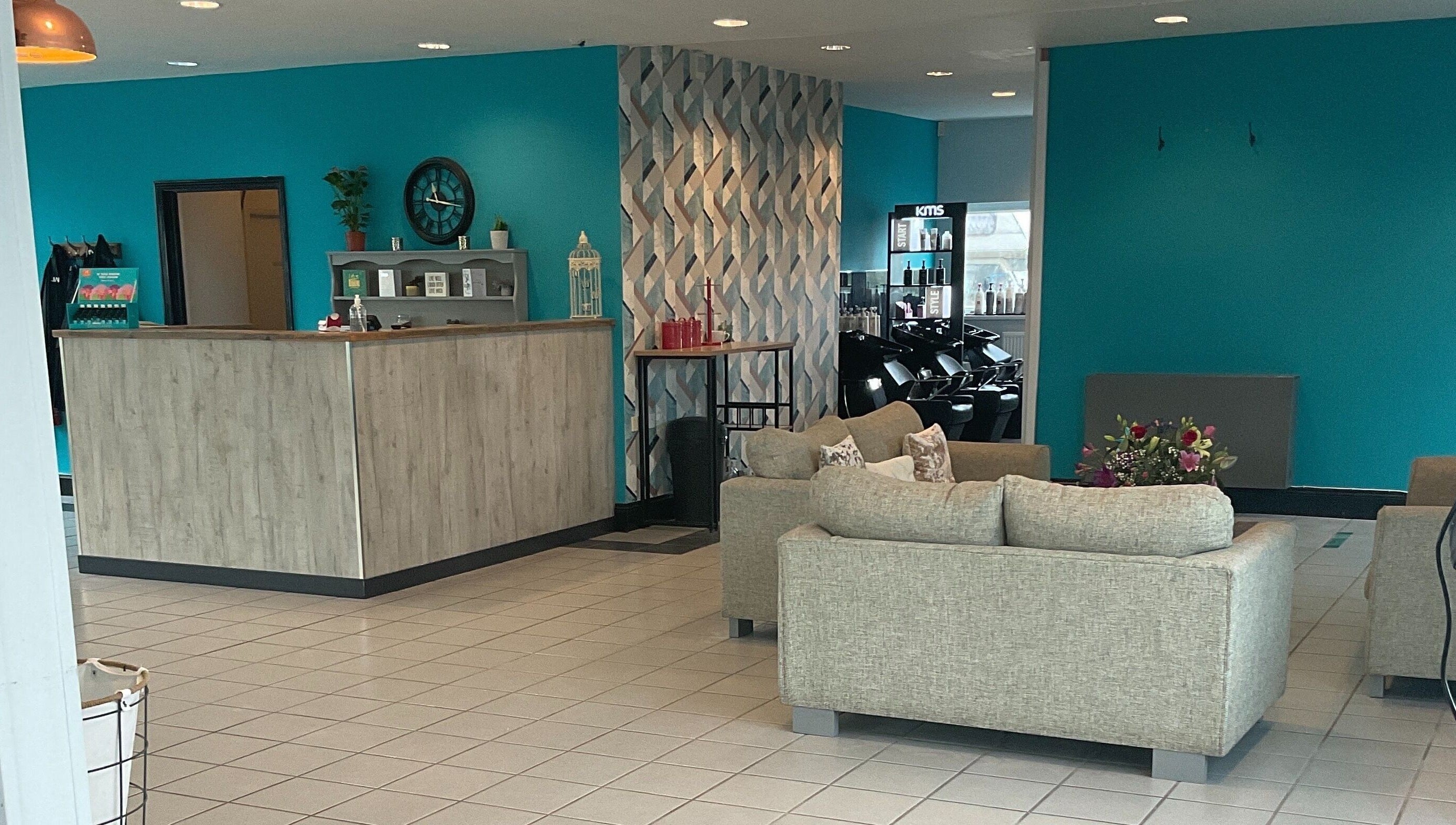 La’torias at Kidwelly salon reception area featuring stylish decor in Kidwelly, Wales, GB.
