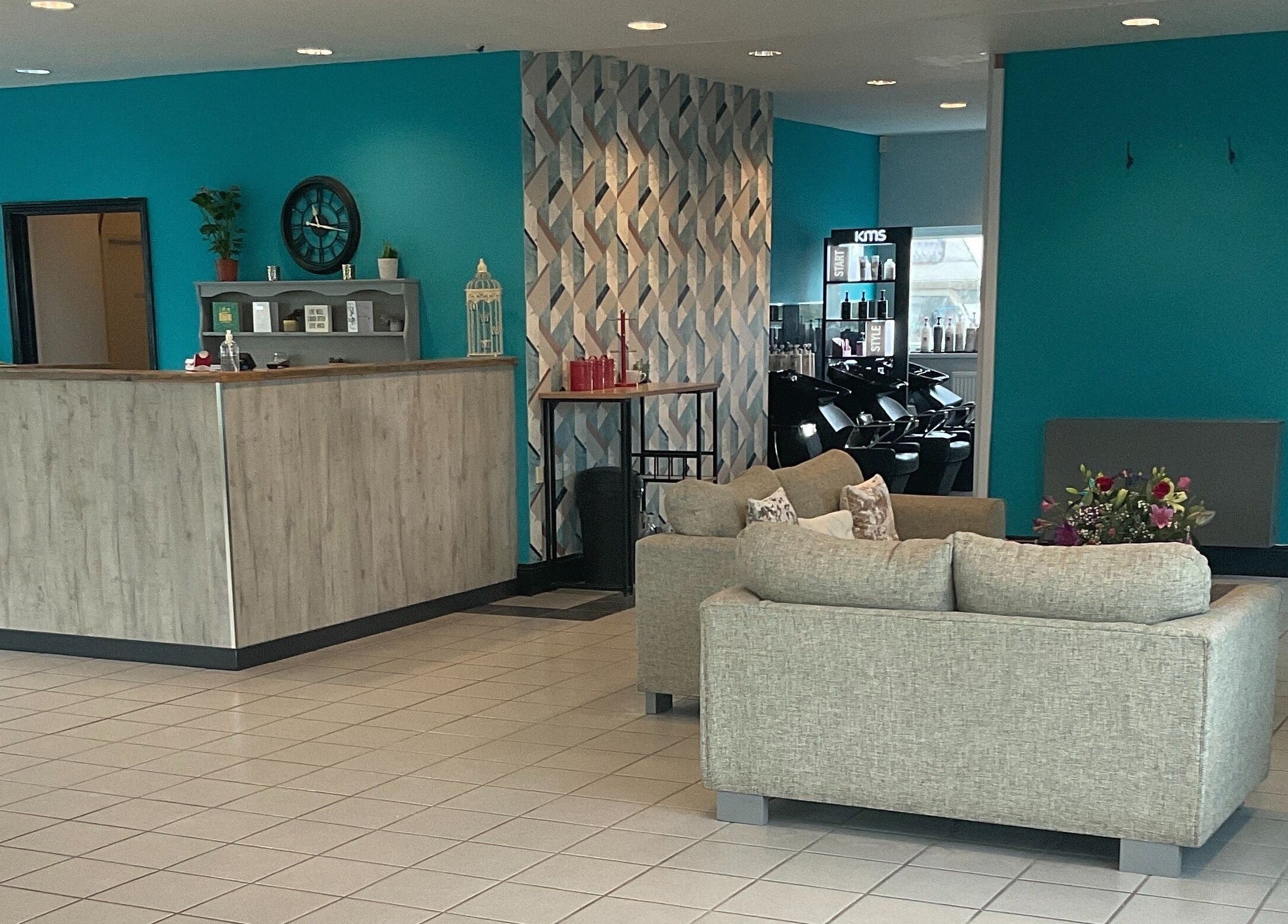 La’torias at Kidwelly salon reception area featuring stylish decor in Kidwelly, Wales, GB.