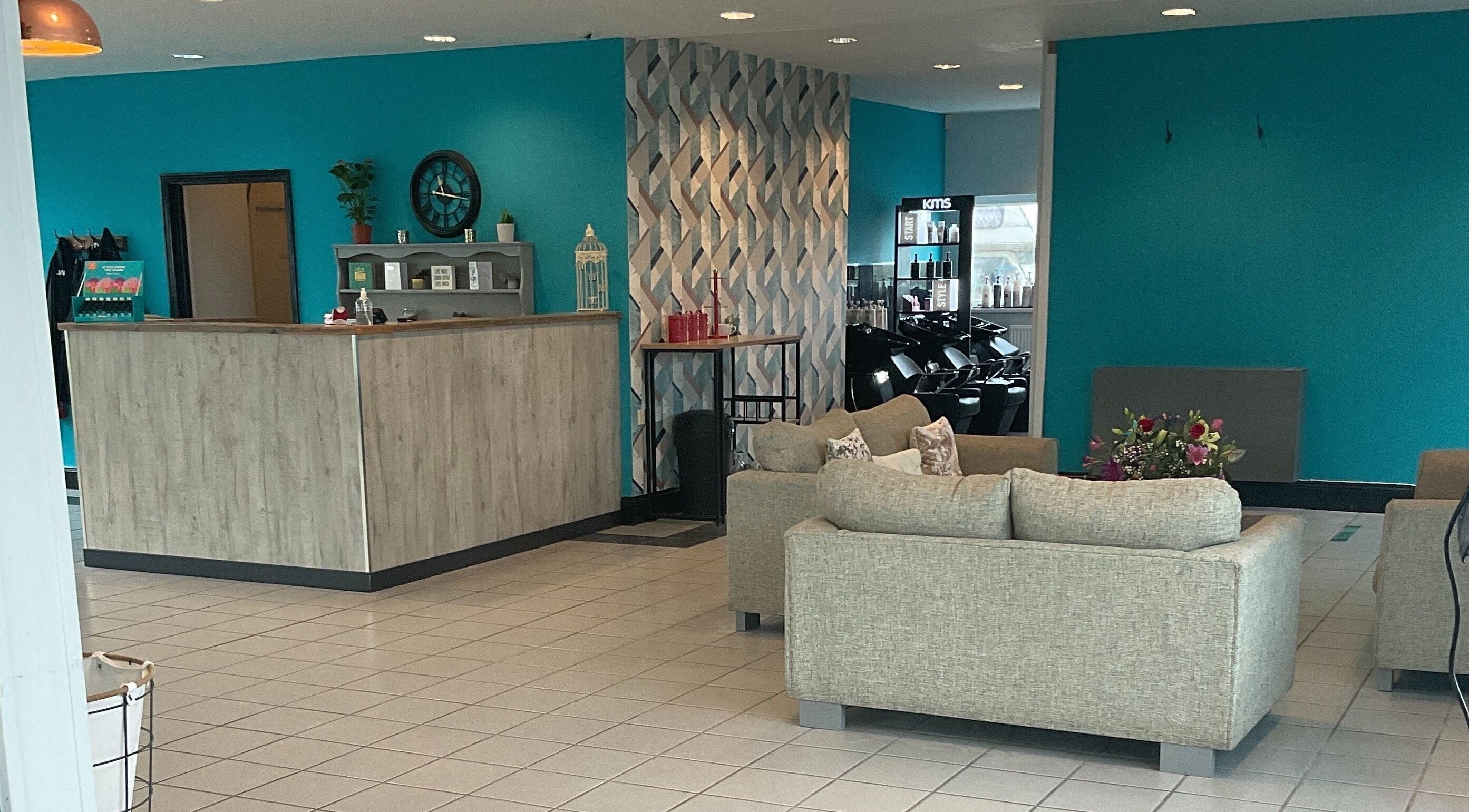 La’torias at Kidwelly salon reception area featuring stylish decor in Kidwelly, Wales, GB.