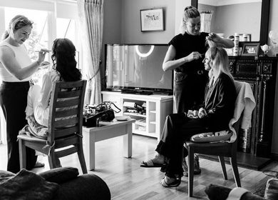 Stylists enhancing beauty at Michaela Boyle Beauty Rooms in Crossmaglen, Northern Ireland, GB.