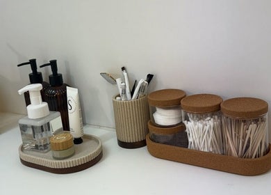 Elegant countertop with beauty essentials at Enhancedbeauty, Inverness, Scotland, GB showcases refined wellness.