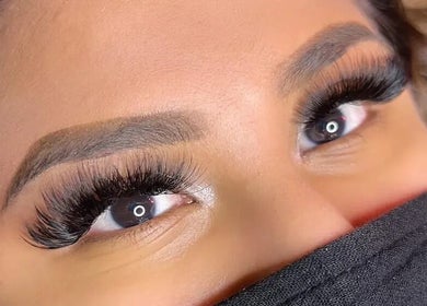 Close-up of glamorous lashes at Bad and Boujee Beauty Bar (Lash) in Renton, Washington, US.