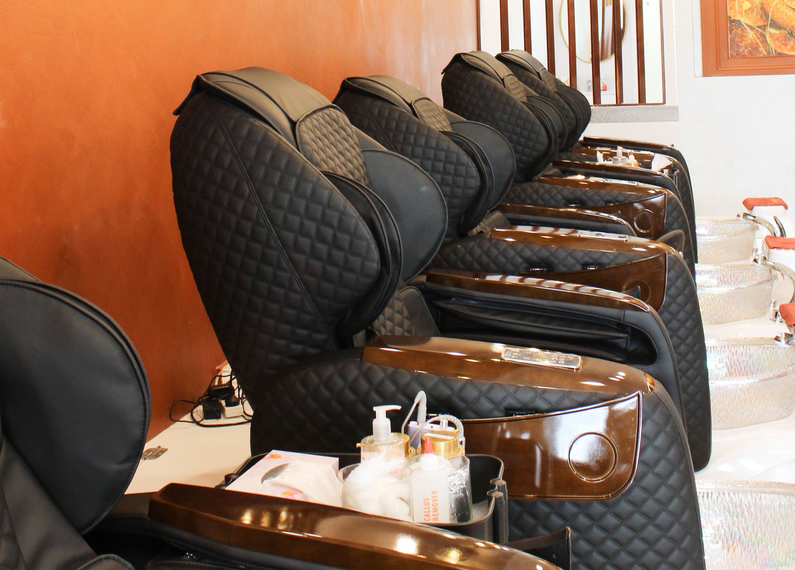 Elegant pedicure chairs at Larose Nails Enmore, Enmore, New South Wales, AU offering premier relaxation.