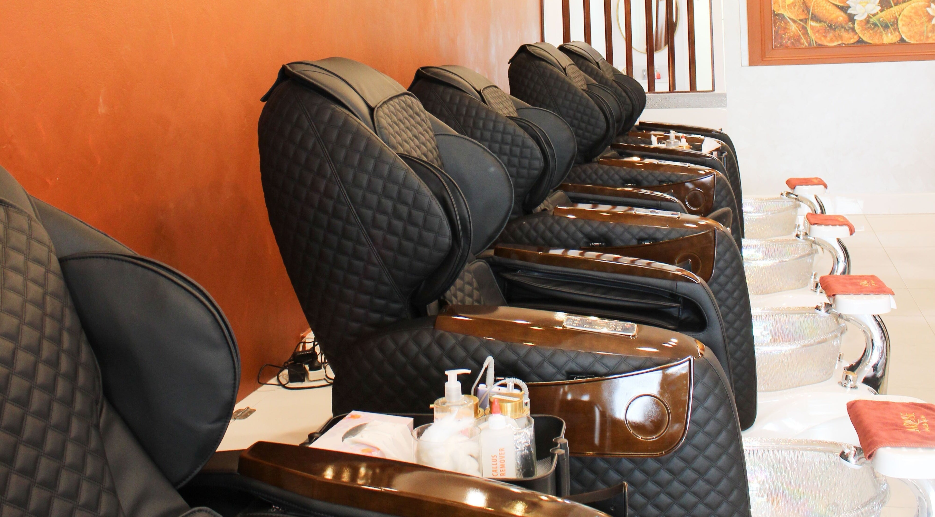 Elegant pedicure chairs at Larose Nails Enmore, Enmore, New South Wales, AU offering premier relaxation.