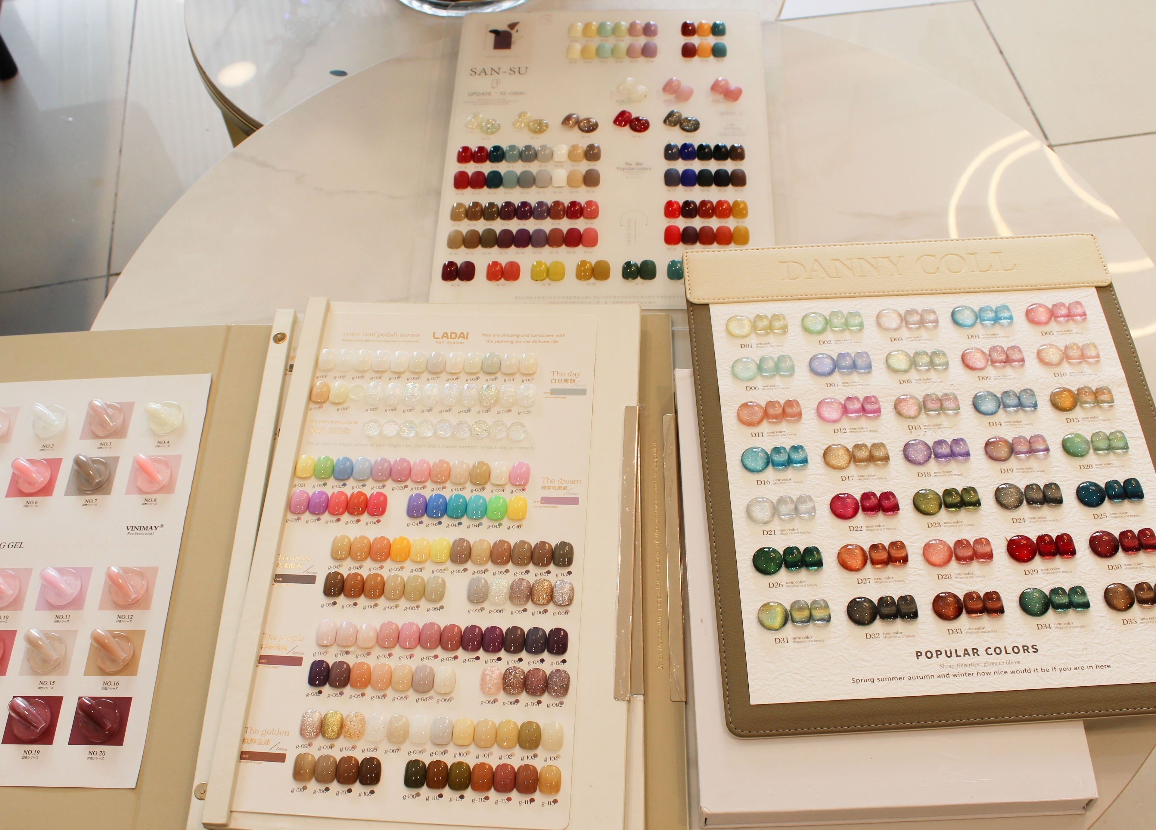 Nail color swatches at Larose Nails Enmore, Enmore, New South Wales, AU showcase diverse, vibrant options.