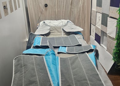 Medical Massage and Lymphatic Drainage setup in Auckland, Auckland, NZ with specialized pressure therapy equipment.