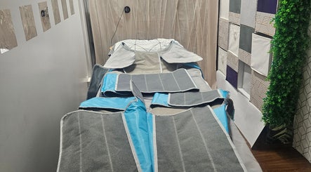 Medical Massage and Lymphatic Drainage setup in Auckland, Auckland, NZ with specialized pressure therapy equipment.