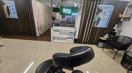 Interior view of Medical Massage and Lymphatic Drainage / Pressure Therapy, Auckland, NZ, featuring welcoming seating.