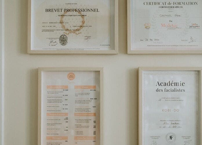 Certificats de formation chez Alice Gauthier Facialiste, Conflans-sainte-honorine, Île-de-france, FR.