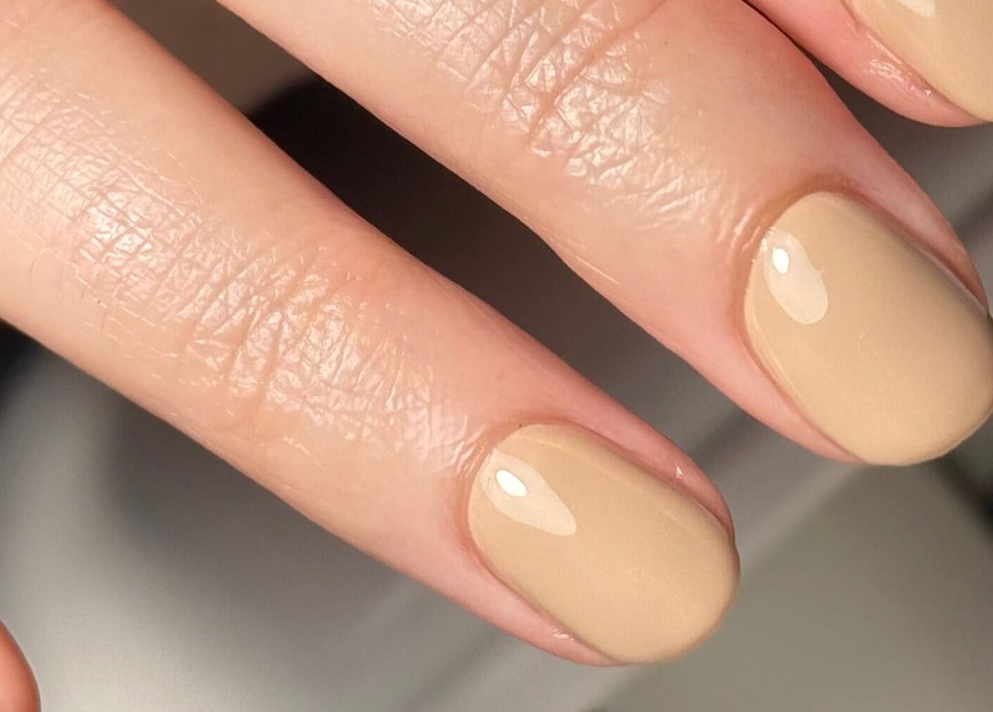 Elegant nude manicure at Beauty Nook by Madie, Brabham, Western Australia, AU. Perfectly polished nails.