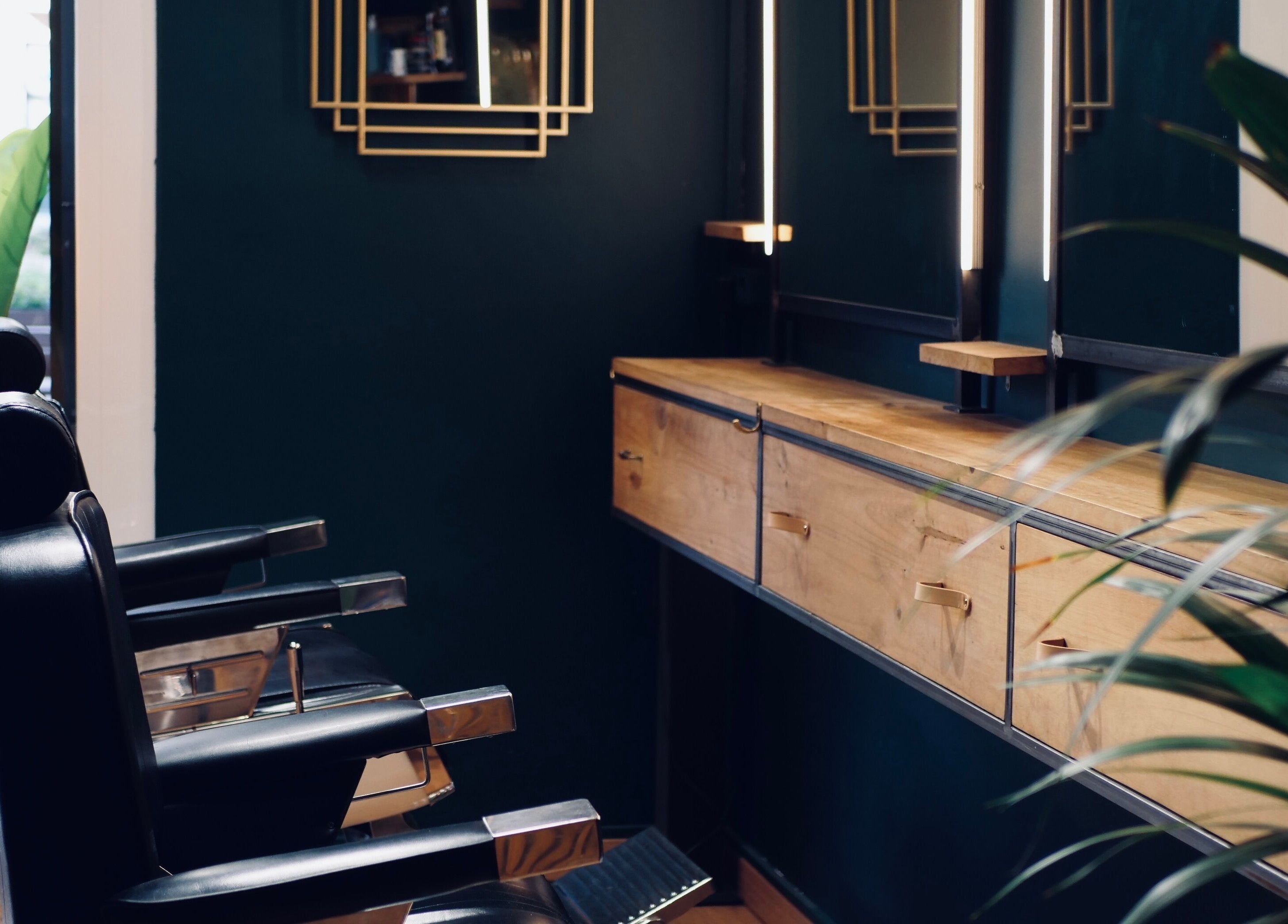 Elegant barber chairs in Porter BCN Barbershop, Barcelona, Catalunya, ES, showcasing modern interior.