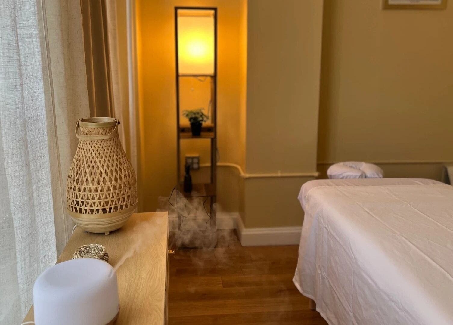 Relaxing massage room at French Touch Custom Massage Midtown Manhattan and Brooklyn Heights, New York, New York, US.