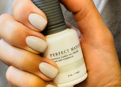 Hand with elegant gel polish from N.SPA Mobile Beauty, London, England, GB.