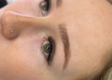 Close-up of lush eyelashes at Lashes Pleez, Wakerley, Queensland, AU.