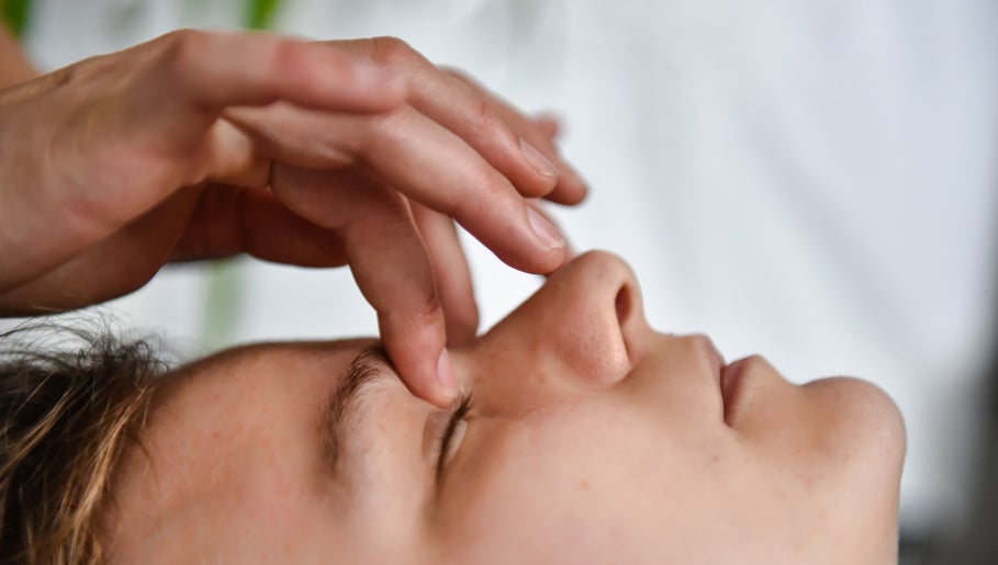 Close-up of a facial massage at Reflexology & Holistic Health by Wendy, Aberdeen, Scotland, GB.