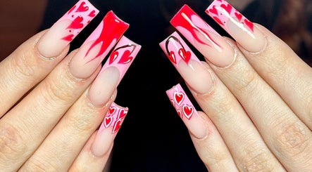 Creative heart nail art set at The Nail Lounge, Barnsley, England, GB.