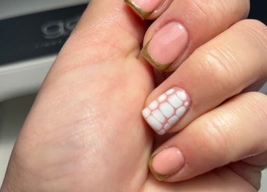 Stylish nail art featuring elegant designs at The Nail Room, Cliffsend, England, GB.