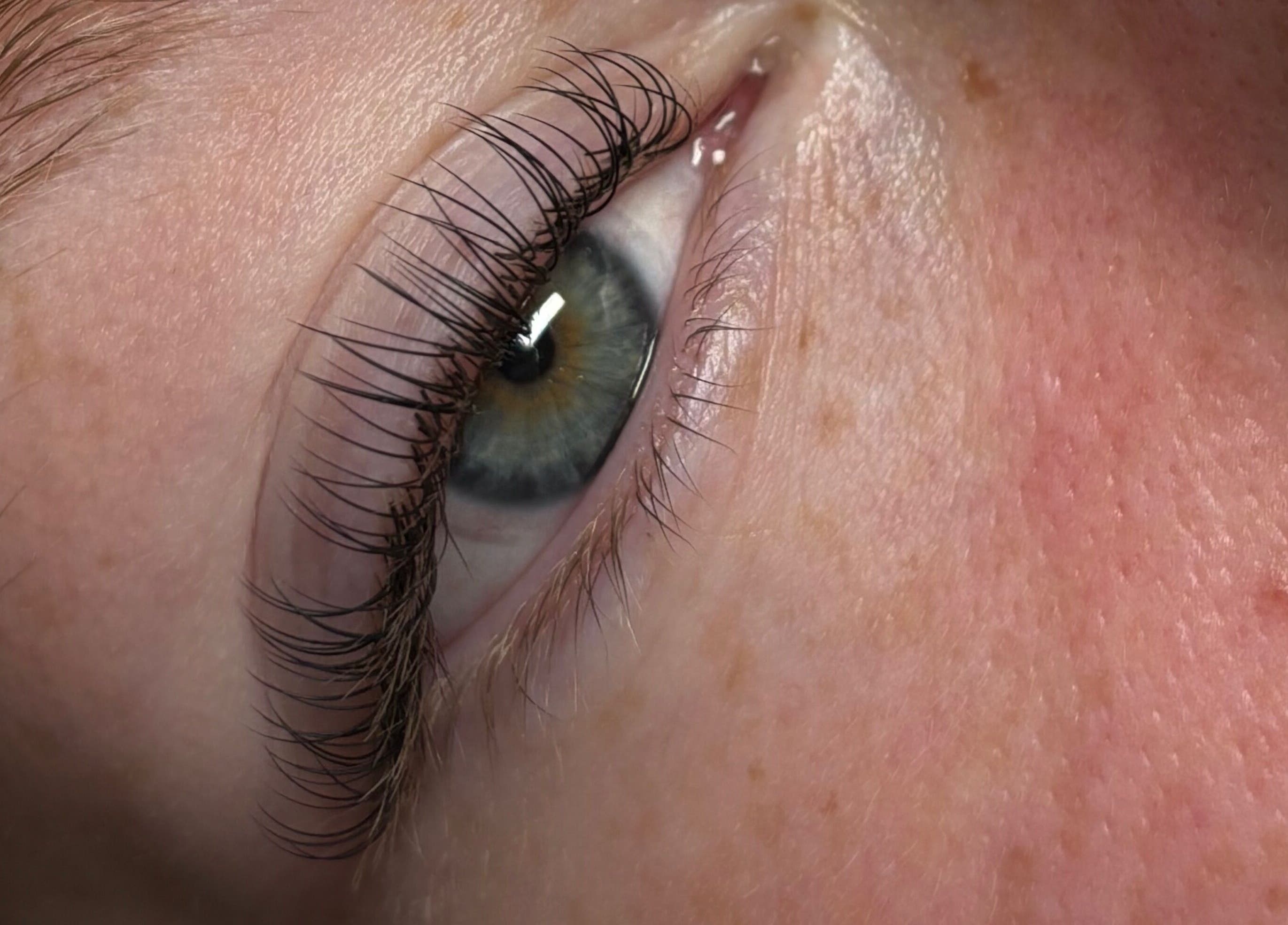 Close-up of luxurious lashes at Lara Dow Beauty, Whitburn, Scotland, GB, showcasing expert lash enhancement.