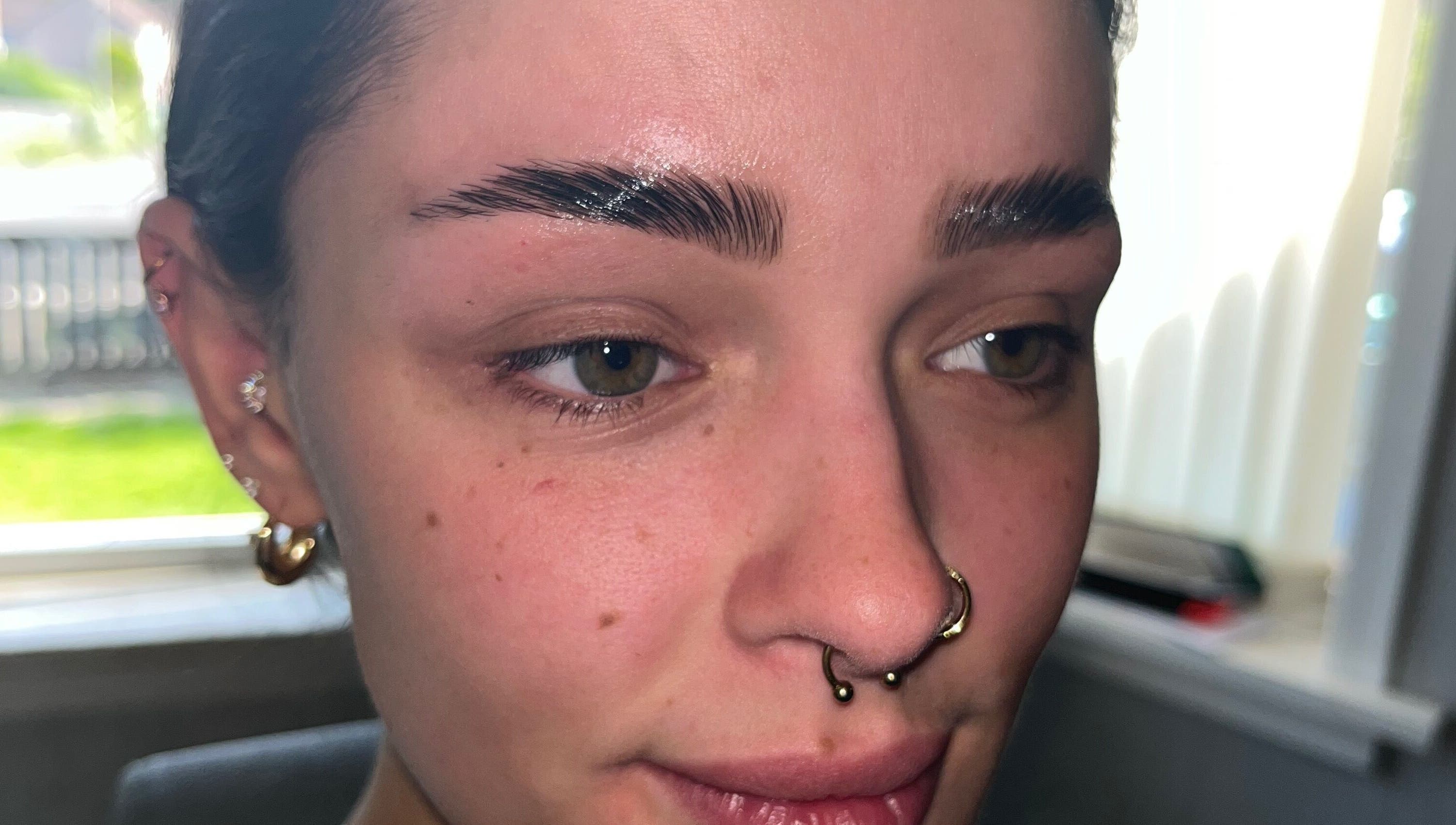 Perfectly sculpted eyebrows at Brow It Up, Stenhousemuir, Scotland, GB.