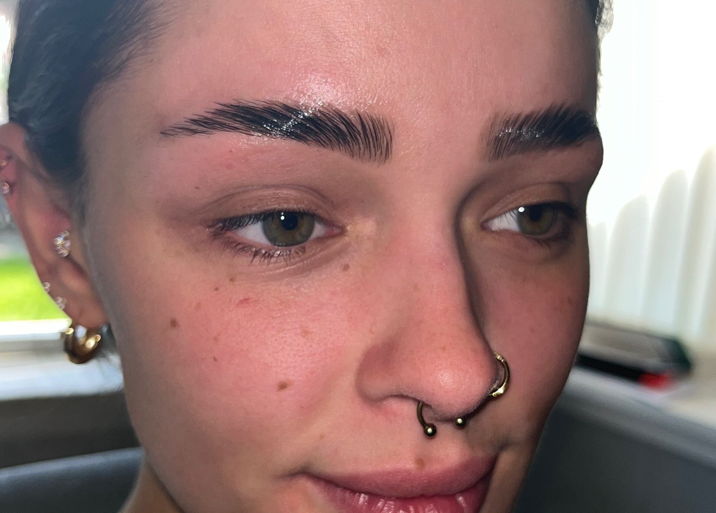 Perfectly sculpted eyebrows at Brow It Up, Stenhousemuir, Scotland, GB.