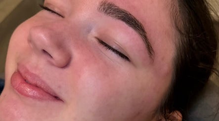 Relaxed face after eyebrow shaping at Brow It Up, Stenhousemuir, Scotland, GB.
