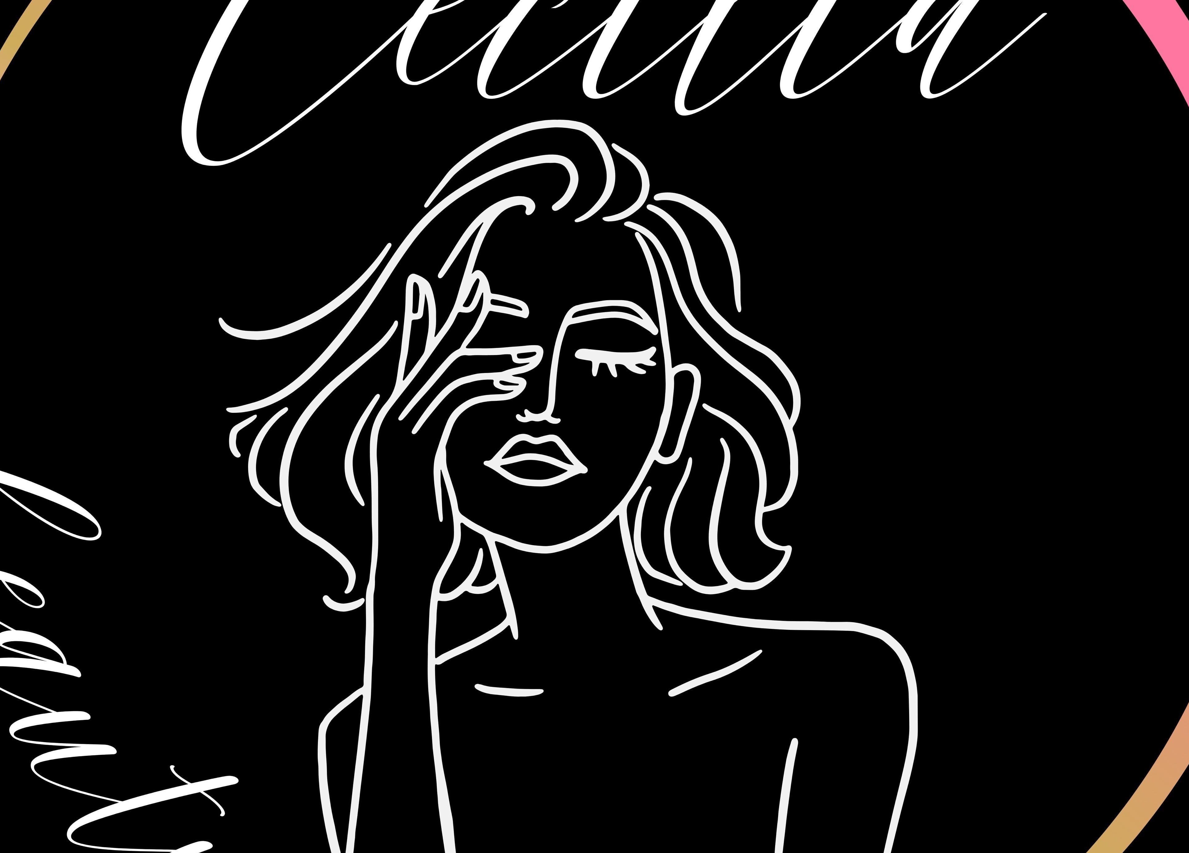 Chic line art logo of Cecilia Beauty Salon in Melbourne, Victoria, AU. Stylish silhouette of a woman's face.