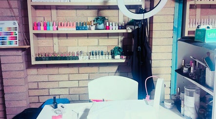 A vibrant nail polish display at Chester Hill nails and eyelash extension studio, Sefton, New South Wales, AU.