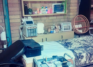 Chester Hill nails and eyelash extension studio in Sefton, New South Wales, AU, showcasing cozy treatment area.