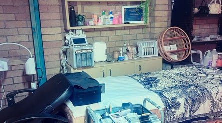 Chester Hill nails and eyelash extension studio in Sefton, New South Wales, AU, showcasing cozy treatment area.