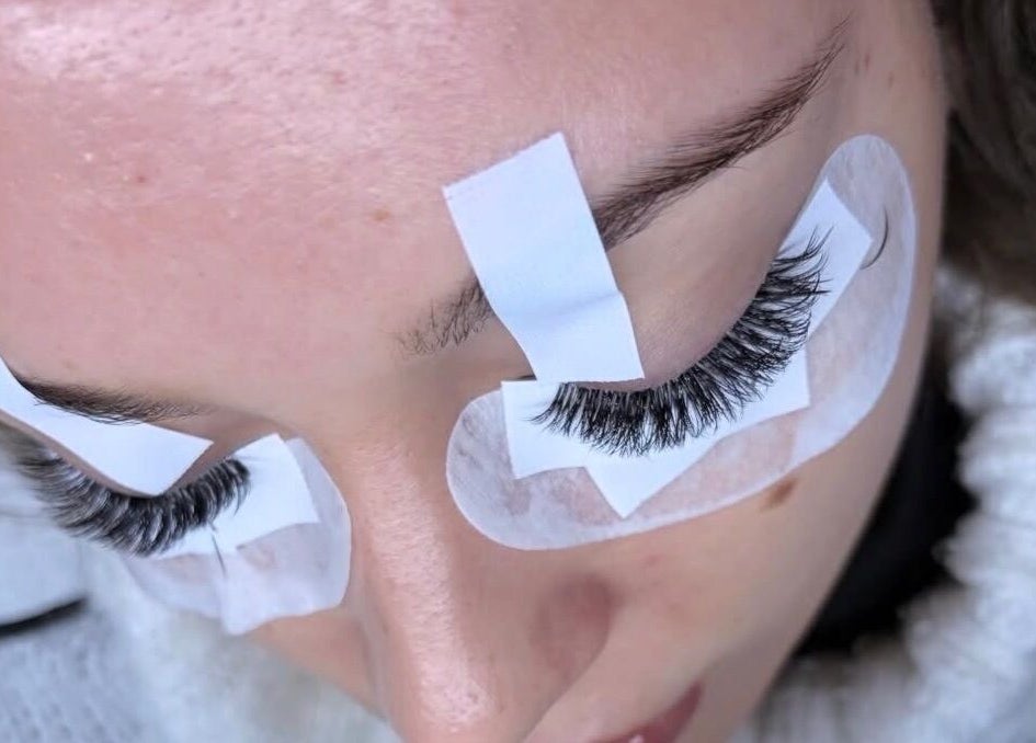 Close-up of eyelash extensions at Chester Hill nails and eyelash extension studio in Sefton, New South Wales, AU.