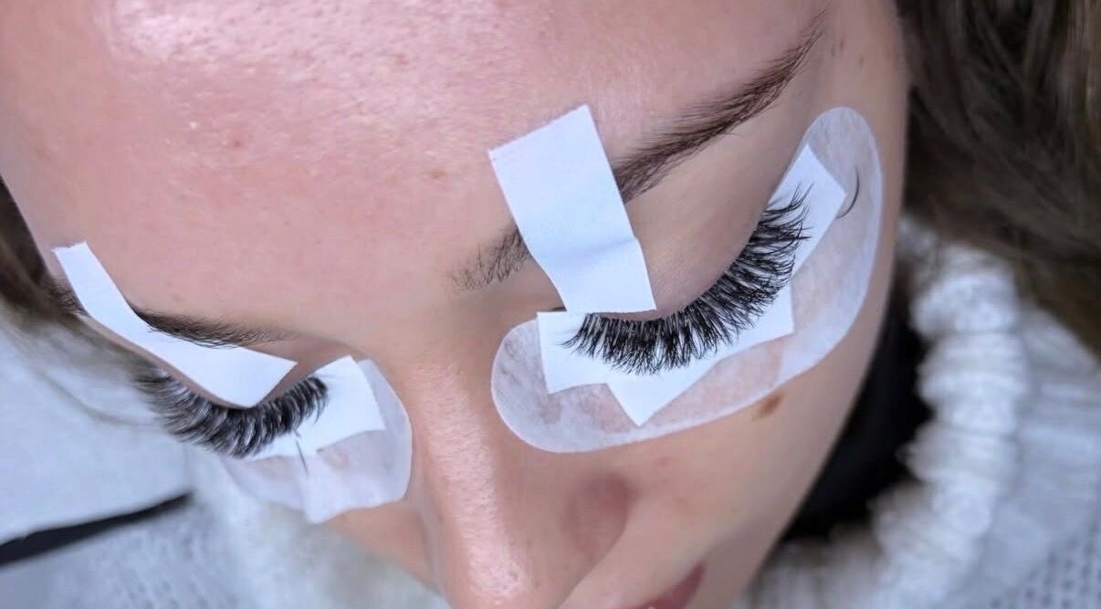 Close-up of eyelash extensions at Chester Hill nails and eyelash extension studio in Sefton, New South Wales, AU.