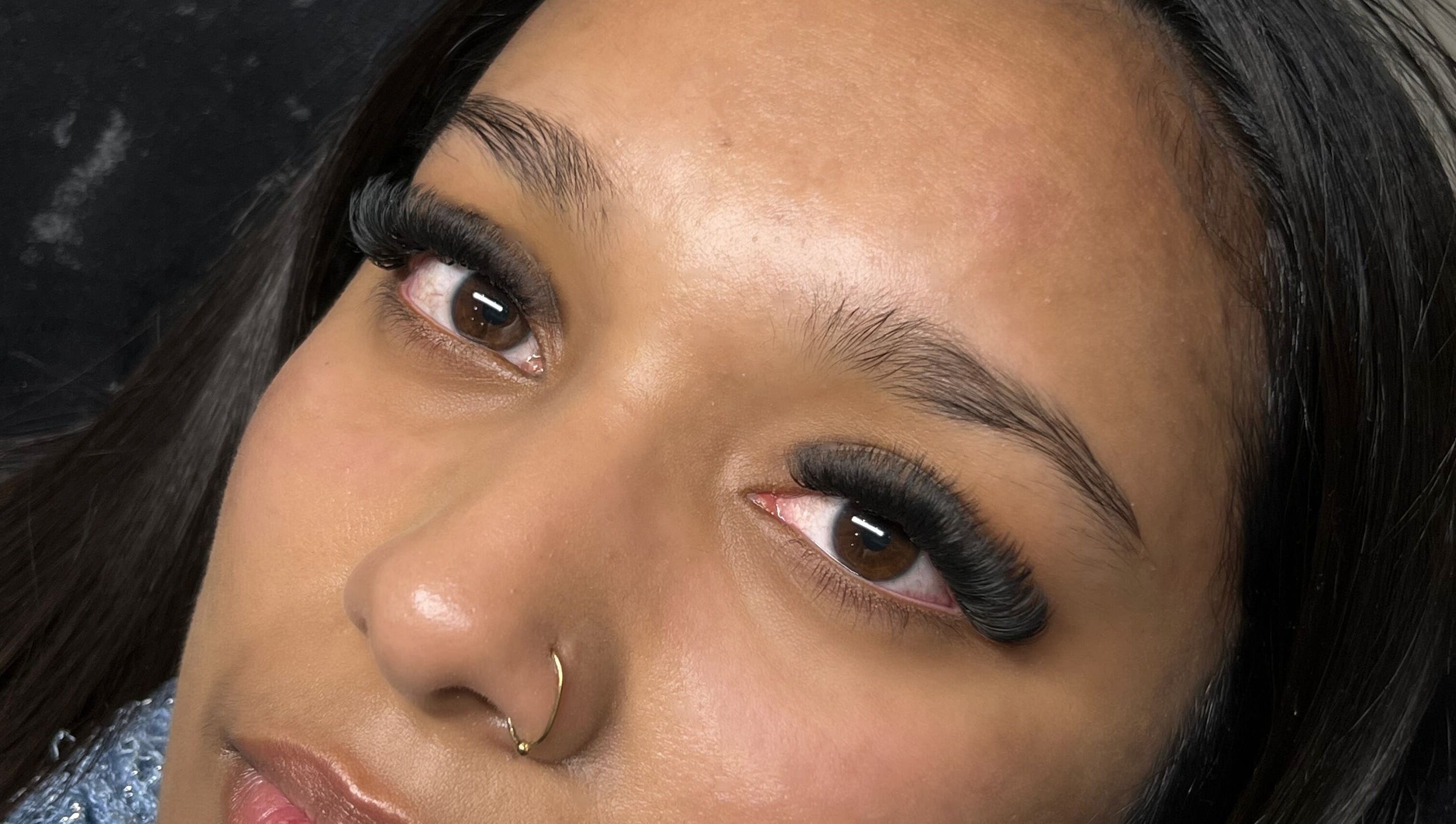 Close-up of eyelash extensions at Lash & Beauty Evolution, Queensburgh, Kwazulu-natal, ZA.